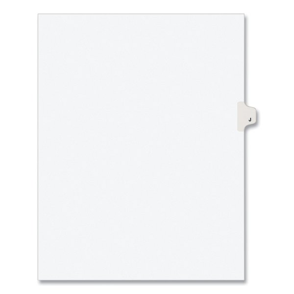 Avery Dennison Individual Dividers, Side Tab J, White, Pk25 01410